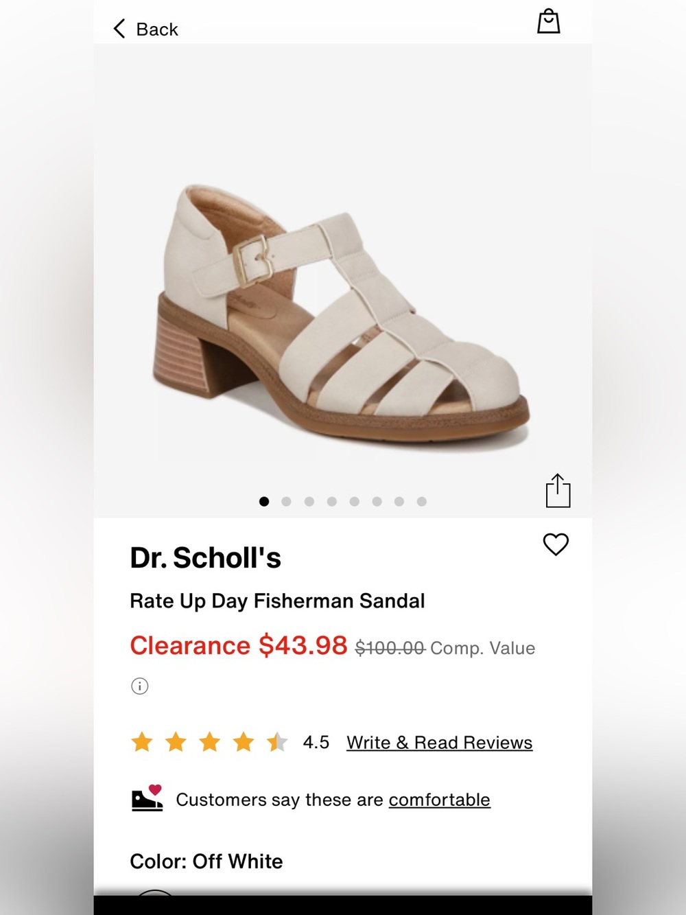 Dr. Scholl's Off White Fisherman Block Heel Sandal